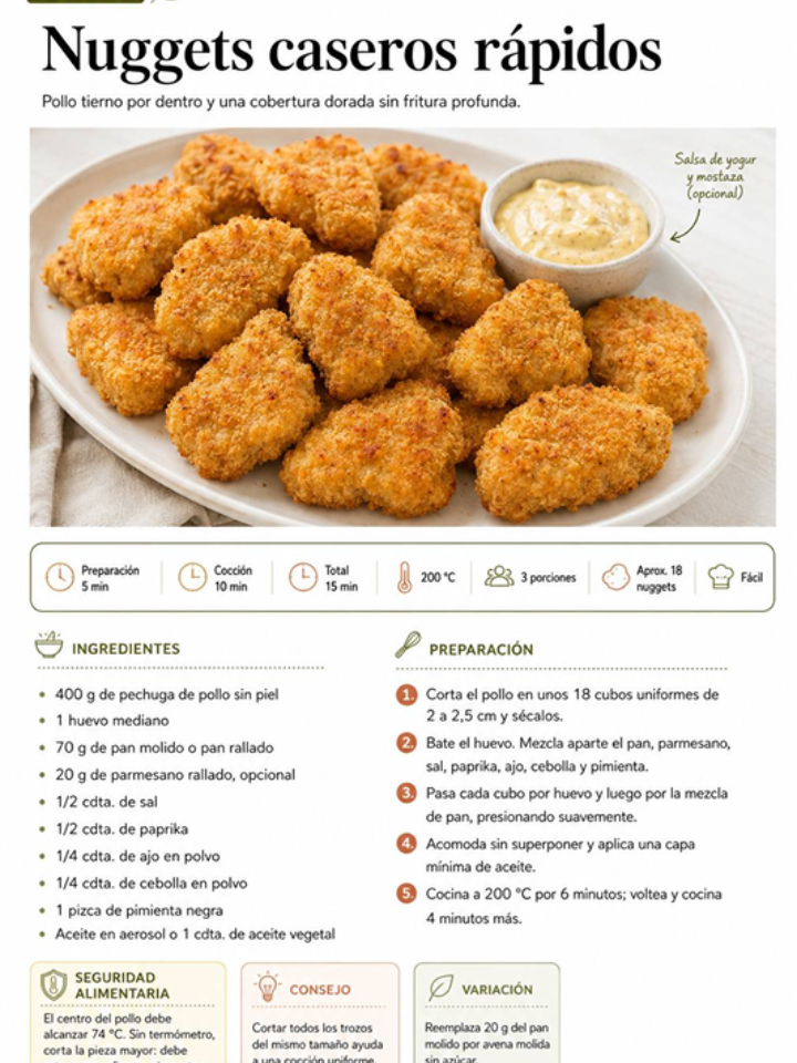 Receta: Nuggets caseros rápidos
