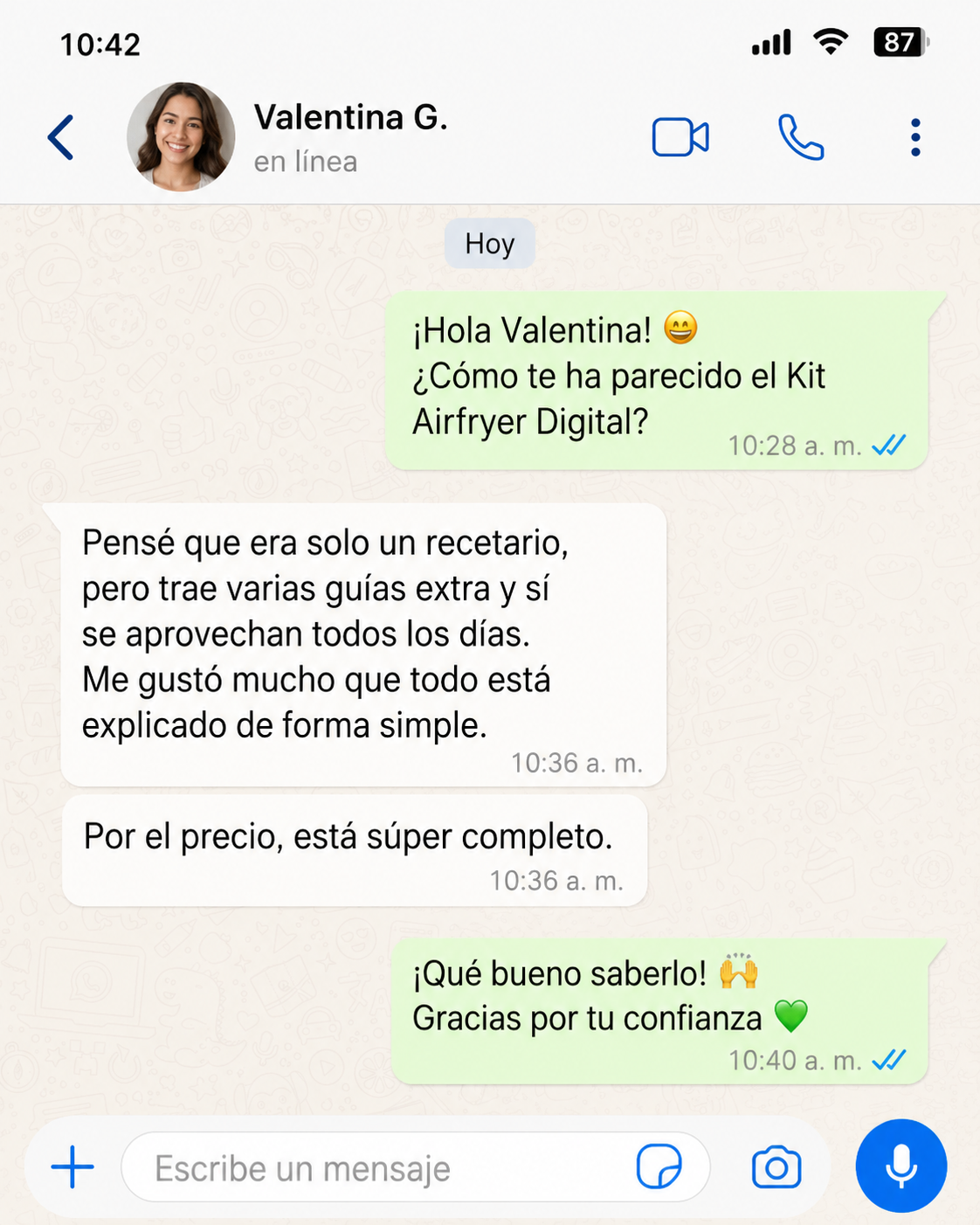 Testimonio de clienta