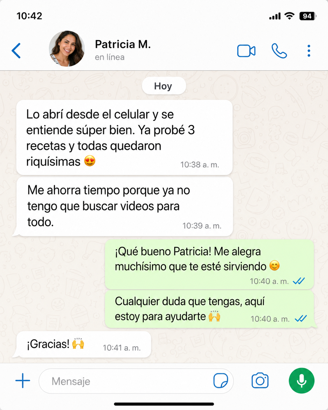 Testimonio de clienta