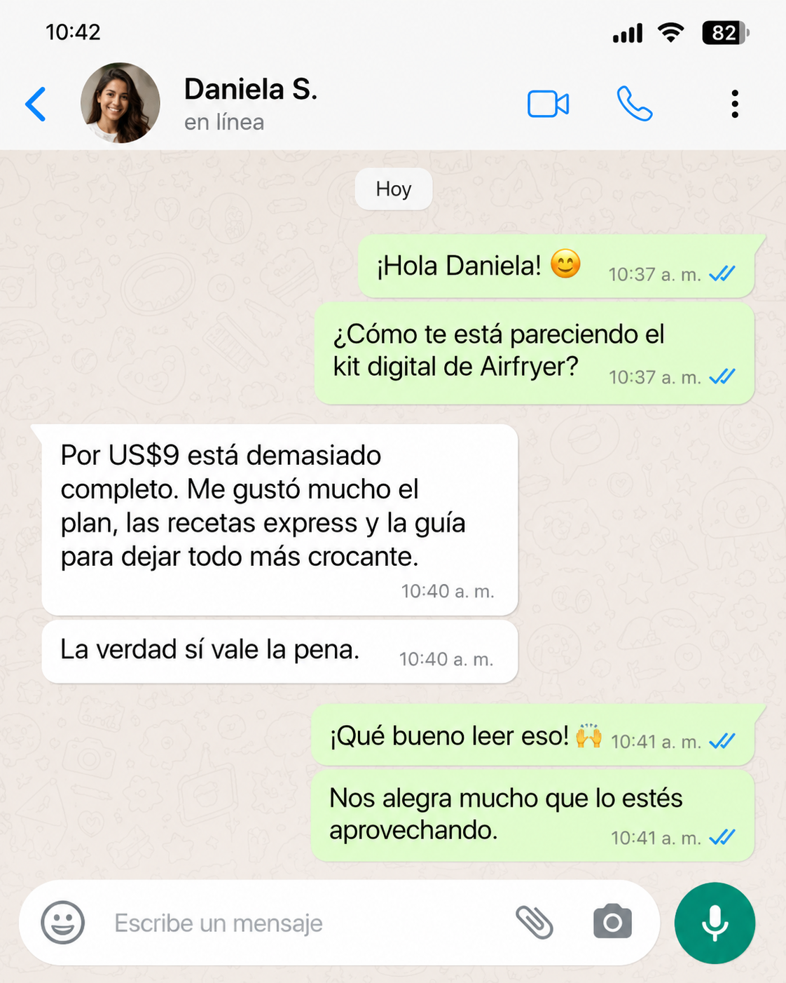 Testimonio de clienta